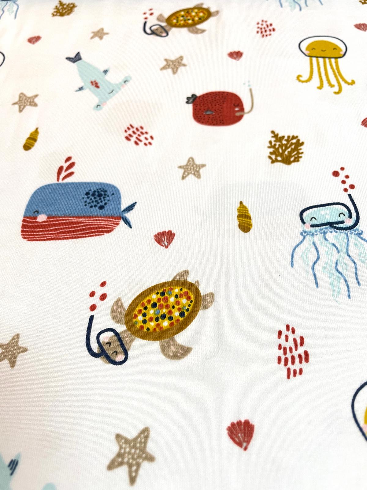 Bio Jersey "Taucherbande" weiß maritim